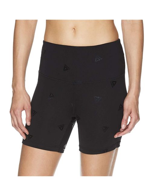 Reebok Black S Fitted Highrise Athletic Compression Shorts