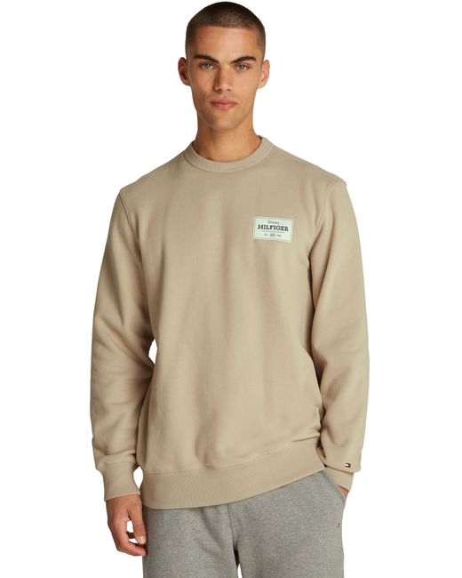 Sudadera Hombre Monotype Label con cuello redondo Tommy Hilfiger de hombre de color Natural