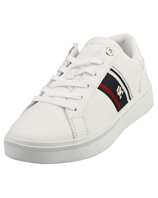 Tommy Hilfiger Corp Webbing Sneaker Womens Casual Trainers In White - 7.5 Uk