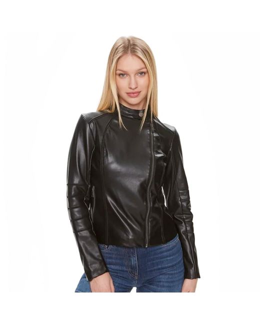 Guess Faux Leather Harley Pu Jacket Black Es24gu02 W4rl20k8s30 Lyst UK