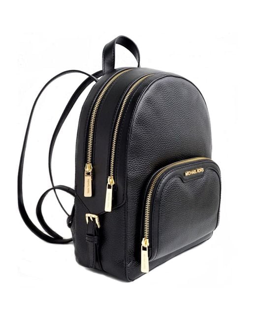 Michael Kors Black Jaycee Large 2 Zip Pocket Backpack Leather