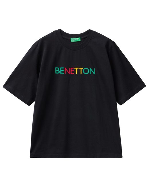 Benetton Black 3bl0d1064 T-shirt