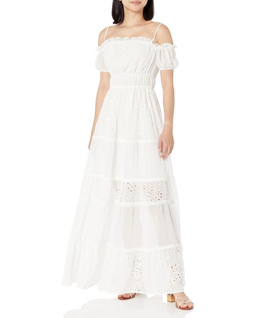 Guess Abito Lungo Donna W3gk51_wfdr2-g011 Zena Long Dress in White | Lyst