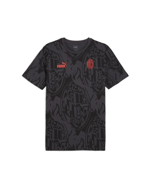 PUMA AC Milan ftblCULTURE T-Shirt mit Allover-Print in Black für Herren