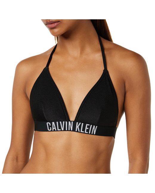 Mujer Top de bikini triangular sin aros Calvin Klein de color Black