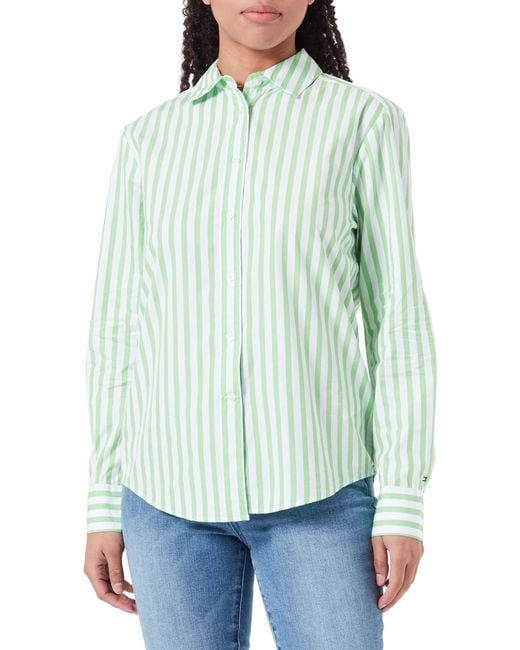 Tommy Hilfiger Green Bluse 1985 Banker Relaxed Shirt Hemdbluse