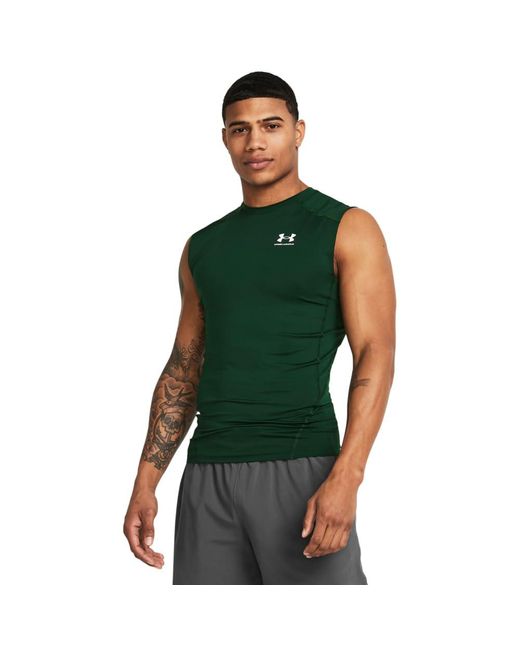 Under Armour Green Armour Heatgear Compression Sleeveless T-shirt, for men