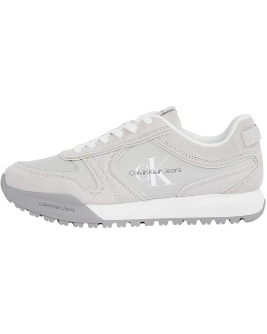 Runner Sneaker Hombre Toothy Irregular Lines de ante Calvin Klein de hombre de color White