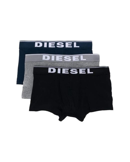 DIESEL Black Umbx Rocco 3 Pack Boxers In Grey Size M for men