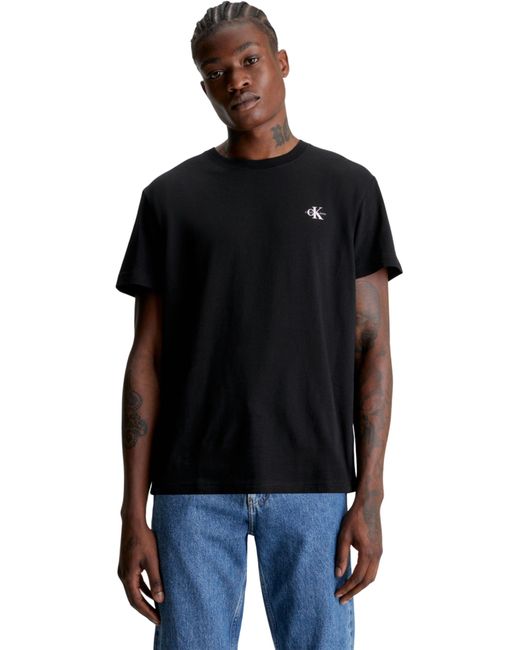 Calvin Klein Black Pack Of 2 Short-sleeve T-shirt Monologo Crew Neck for men