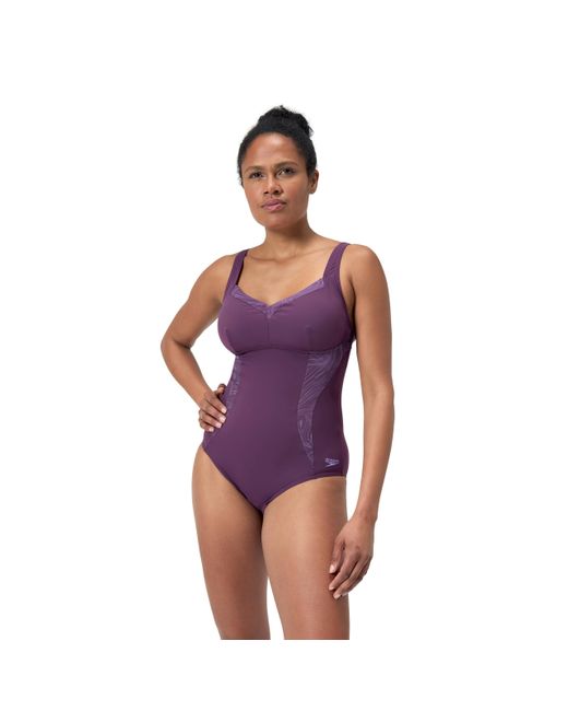 Costume Da Bagno Donna Suit Speedo Endurance Nero E Rosa One Piece 76.2cm