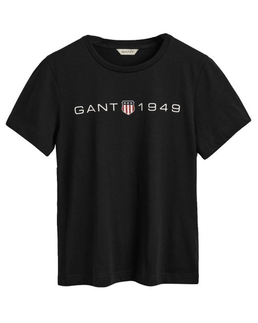 Maglietta con Stampa Grafica T-Shirt di Gant in Black
