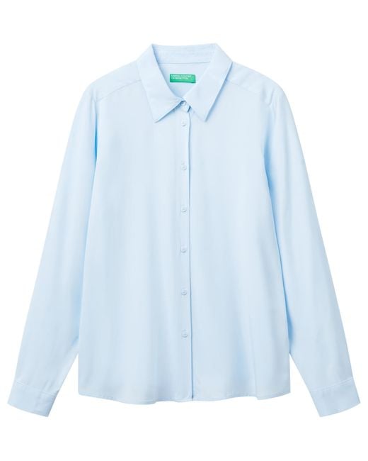 Benetton Blue Camicia 5wpwdq0b0 Hemd