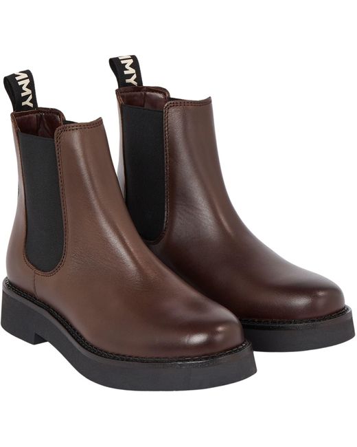 Tommy Hilfiger Brown Tommy Jeans Mid Boot Stiefel Chelsea Flat Stiefeletten