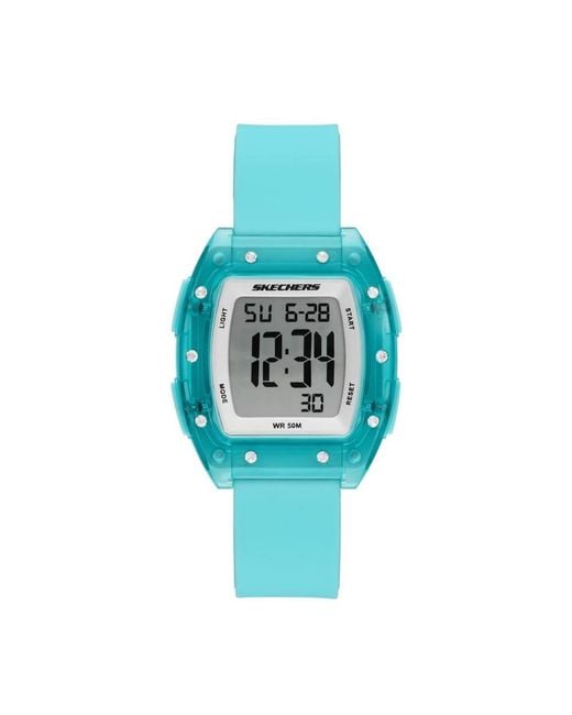 Skechers Sawtelle Digital Blue Silicone Watch
