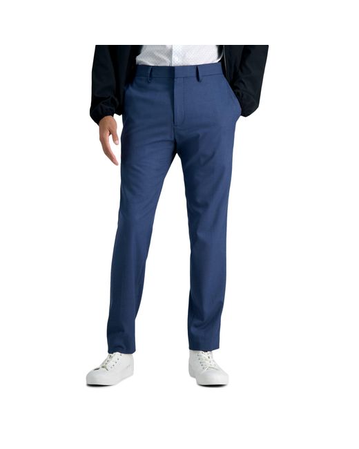 Kenneth Cole Blue Slim Fit Solid Performance Dress Pant for men