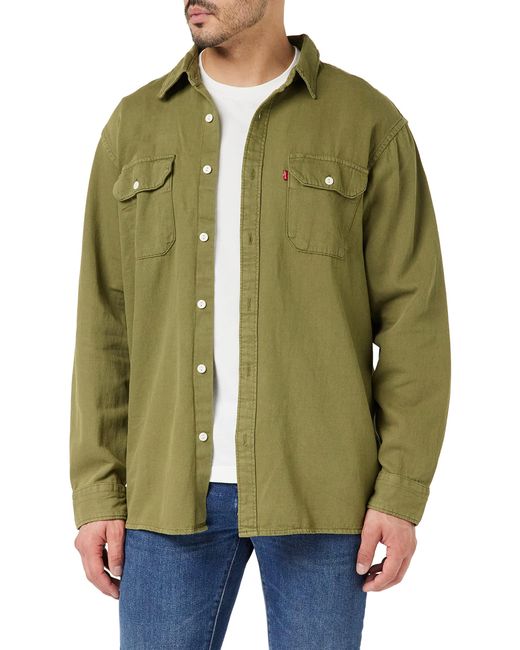 Levi's Jackson Worker Shirt Green Garment Dye for men