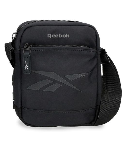 Reebok Newport Tablet Bag Shoulder Bag Two Compartments Black 22x27x8 Cms Polyester for men