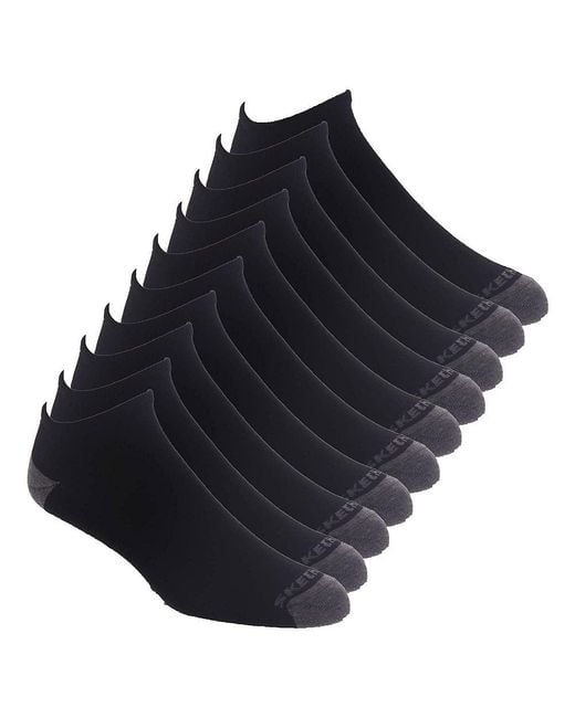 Skechers Blue 10-pack No Show Socks for men