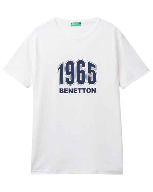 Benetton 3i1xu100a T-Shirt in White für Herren