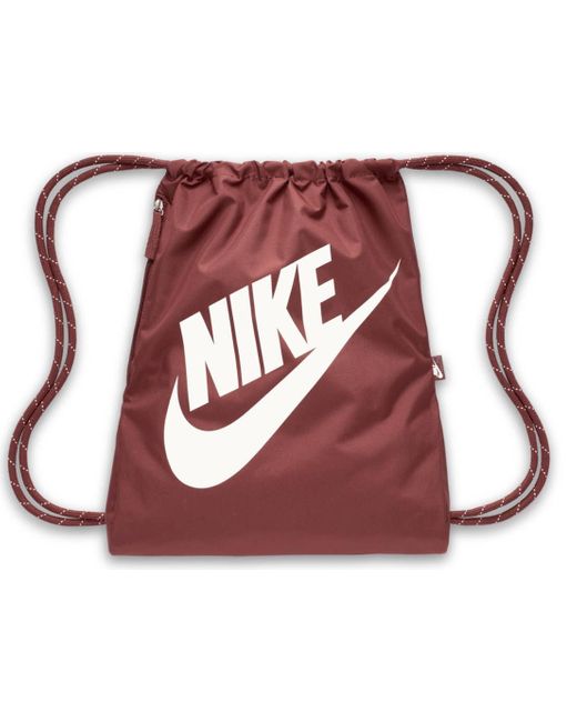 Nike Red Heritage Drawstring Gym Bag