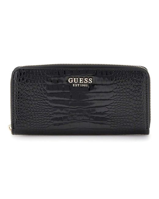 Guess Black Laurel SLG Large Zip Around Wallet
