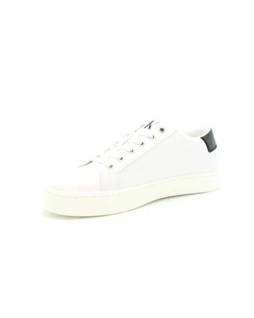 Calvin Klein White Cupsole Trainers With Logo for men