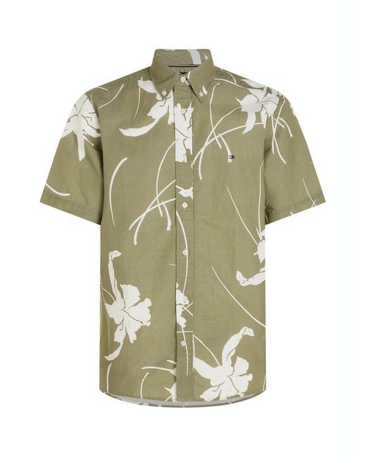 Tommy Hilfiger Groot Tropisch Prt Shirt S/s Mw0mw34587 S/s Shirt in het Green voor heren