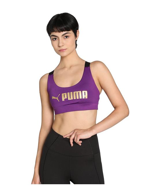 PUMA Purple Sport-BH " Fit Mid Support Trainings-BH Damen"