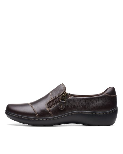 Clarks Leather Cora Harbor Loafer in Dark Brown Leather (Black) | Lyst UK