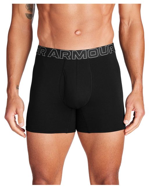 Pack de 3 Bóxers de Algodón Performance para Hombre Under Armour de hombre de color Black