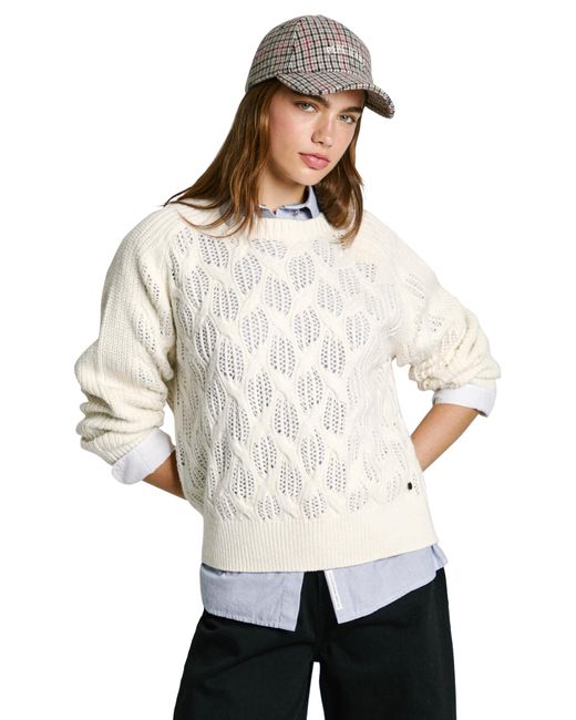 Pepe Jeans White Hedra Crew Strickwaren