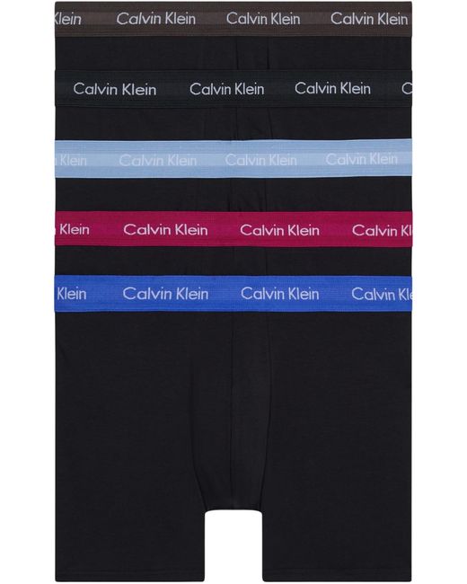 Pantaloncini Boxer Confezione da 5 Uomo Cotone Elasticizzato di Calvin Klein in Blue da Uomo