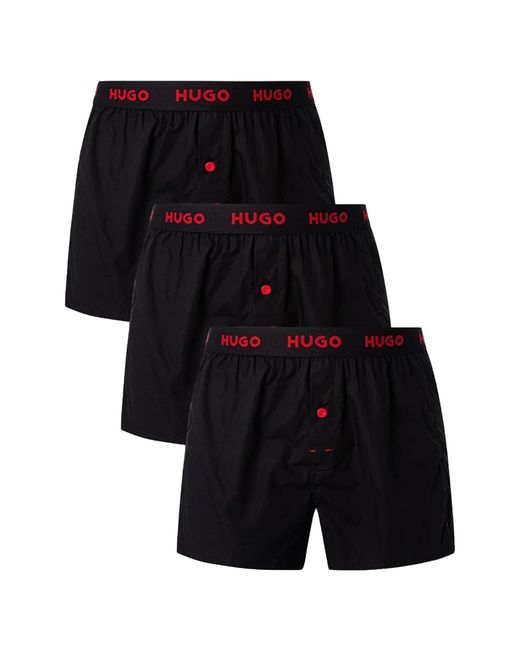 HUGO Woven Triplet Boxer_Short in Black für Herren