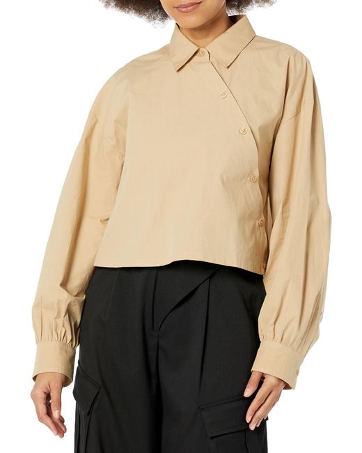The Drop Natural Travertine Cropped Asymmetric Front Shirt By @karenbritchick