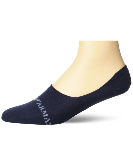 Emporio Armani Blue , 3-pack Footie Socks, Marine/marine/marine, One Size for men