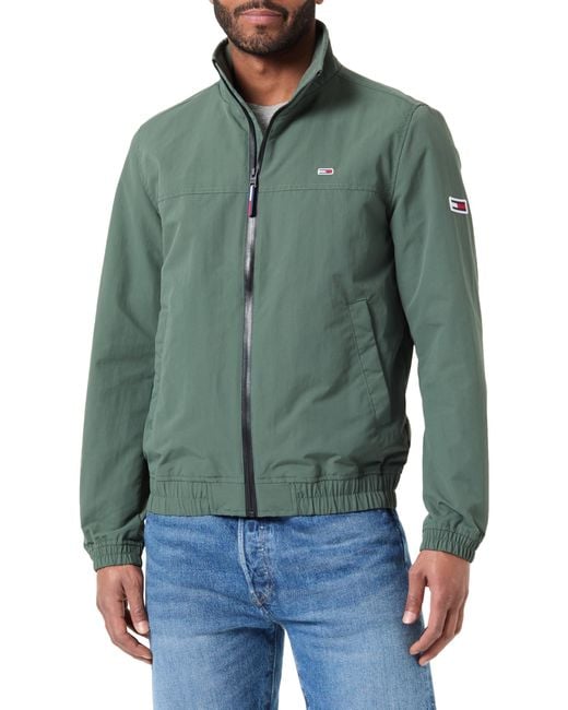 Tommy Hilfiger Green Tjm Essential Casual Bomber Dm0dm15382 Woven Jackets for men