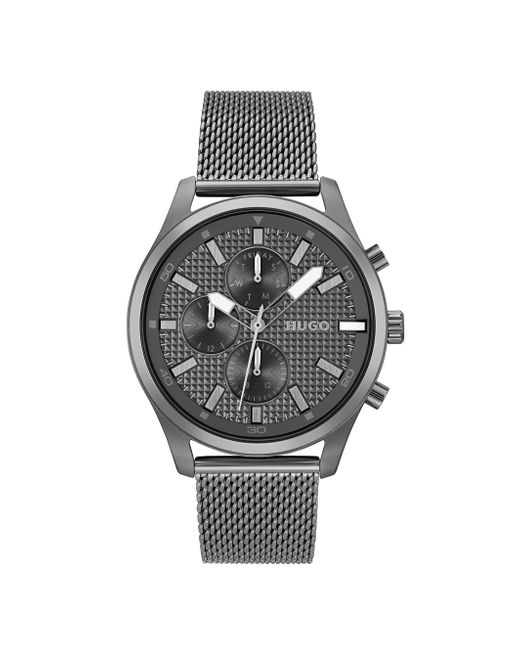 HUGO Gray #chase 46mm Quartz Multifunction Watch | Water Resistant | Premium Timepiece For Casual Business Wear for men