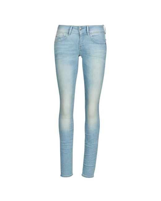 G-Star RAW Blue Lynn Mid Waist Skinny Jeans