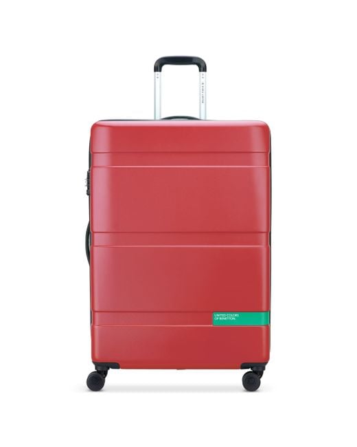 Benetton Red Now Hardside Luggage With Spinner Wheels