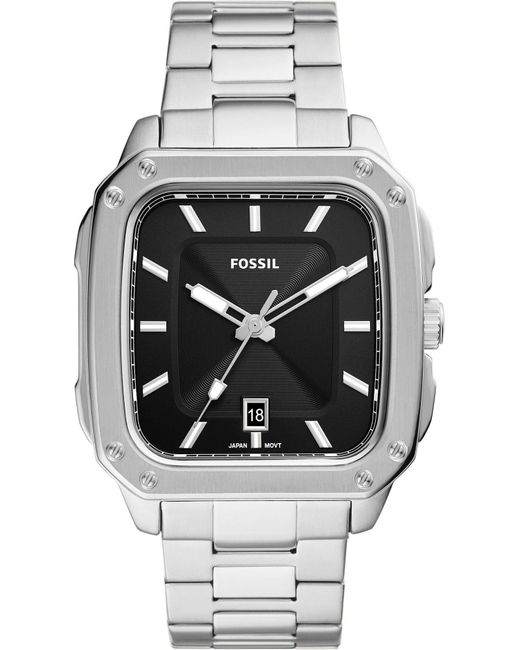 Fossil Gray Watch For Inscription for men