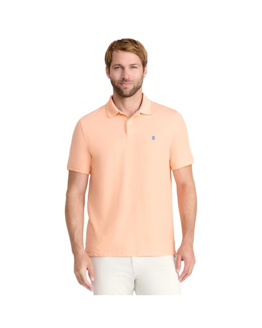 Izod Pink Fit Advantage Performance Short Sleeve Polo Shirt for men