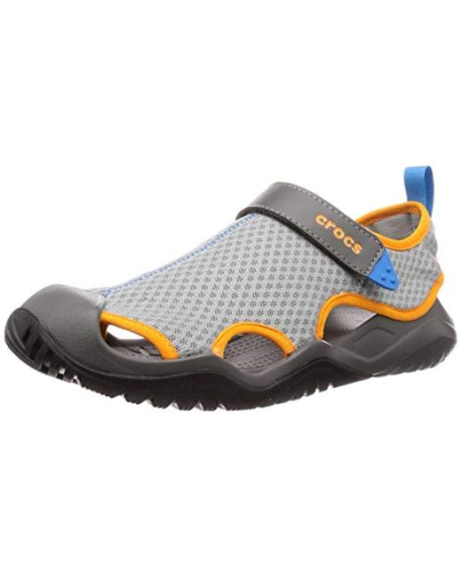 Crocs™ Gray Swiftwater Mesh Deck Sandal M Clogs for men