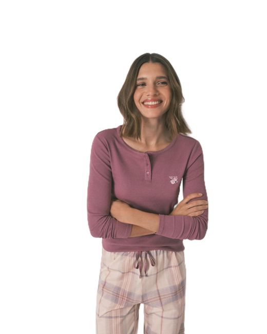 Pijama de ga Pantalón Largo Colección Daily Rose Women'secret de color Red