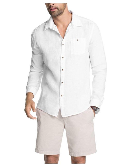 Esprit Edc By Slim Fit Vrijetijdshemd Van Linnen in het White voor heren