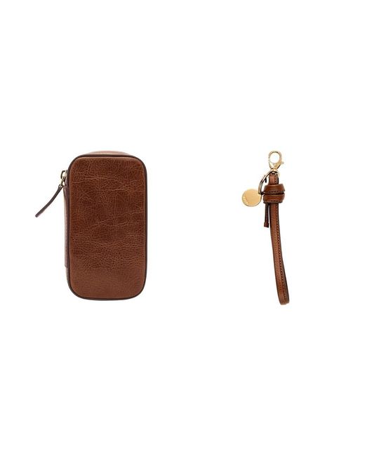 Fossil Brown Travel Passport Case And Keychain