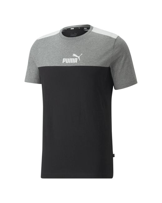 PUMA Gray ESS+ Block Tee T-Shirt