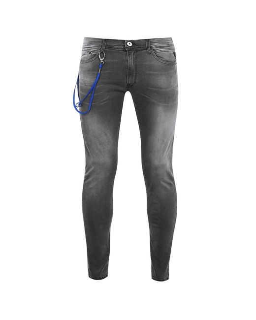 Replay Blue Titanium Stretch Slim Fit Jeans for men