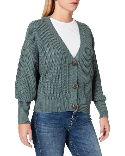 Vero Moda Green Vmlea Ls V-neck Cuff Cardigan Noos Sweater