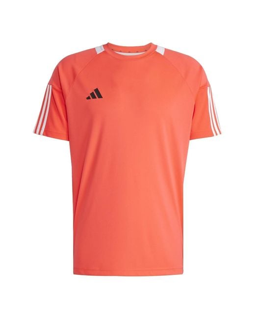Adidas Pink S Classic 3 Stripe Sereno T-shirt Lucid Red/white L for men